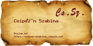 Csipán Szabina névjegykártya